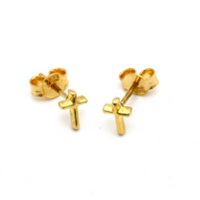 Real Gold 3D Cross Earring Set 0287-01 E1736