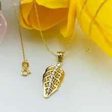 Real Gold 2 Color Leaf Necklace 0642 - 18K Gold Jewelry