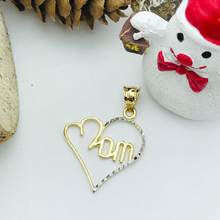 Real Gold Mom Heart Pendant 497 - 18K Gold Jewelry