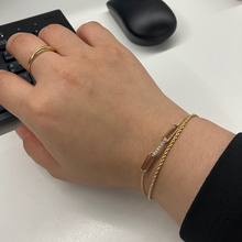 Real Gold Thick Link Stone Adjustable Size Bracelet 9405 BR1509