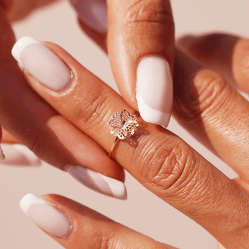 Real Gold Flower Ring 0341 (Size 5) R1784