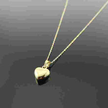 Real Gold Chain With Small 3D Heart Pendant - 18K Gold Jewelry