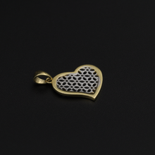Real Gold 2C Net Heart Pendant 001 - 18K Gold Jewelry