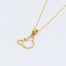 Real Gold Mickey Necklace 0640 - 18K Gold Jewelry