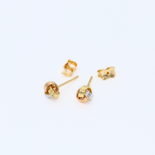 Real Gold 3C 3 Ring Earring Set 6376 - 18K Gold Jewelry