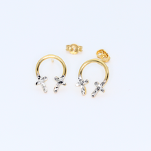 Real Gold 2C Cross Earring Set 8221 - 18K Gold Jewelry