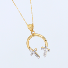 Real Gold 2C Cross Necklace 8221 - 18K Gold Jewelry