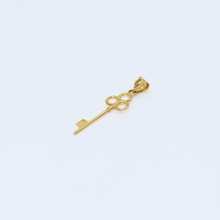 Real Gold Circle Key Pendant 2329 - 18K Gold Jewelry