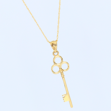 Real Gold Circle Key Necklace 2329 - 18K Gold Jewelry