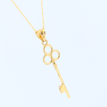 Real Gold Circle Key Necklace 2329 - 18K Gold Jewelry