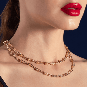 Real Gold GZTF Hardware With Real TF Lock Solid Chain Necklace 0372 (45 C.M) CH1146