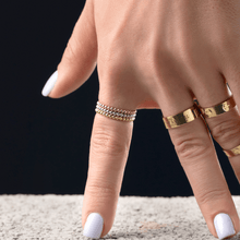 Real Gold Tri Color Beaded Band Bubble Luxury Wedding Ring 5853 (SIZE 5.5) R2918