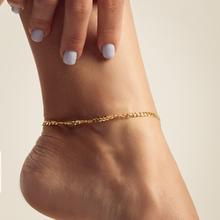 Real Gold Solid Figaro Chain Anklet 7908 (25 C.M) A1328
