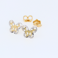 Real Gold 2C Butterfly Earring Set 0127 E1366 - 18K Gold Jewelry