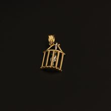 Real Gold Bird Cage Pendant - 18K Gold Jewelry