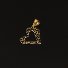 Real Gold 2 Color Transparent Heart Pendant - 18K Gold Jewelry