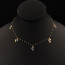 Real Gold CH 2 Color Dangler Necklace - 18K Gold Jewelry