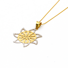 Real Gold 2 Color Star Pendant with Box Chain GZN 001 - 18K Gold Jewelry