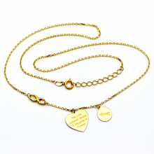 Real Gold Mother Daughter Love Heart Infinity Arrow Necklace 6956 N1325