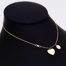 Real Gold Mother Daughter Love Heart Infinity Arrow Necklace 6956 N1325