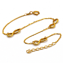Real Gold 3 Infinity Plain Bracelet Adjustable Size 1774 BR1300 - 18K Gold Jewelry