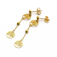 Real Gold Tree Hanging Stud Earring Set 0239-111 E1713