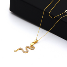 Real Gold Worm Snake Necklace 0212 CWP 1749
