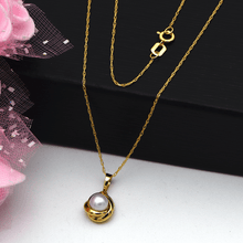 Real Gold Pearl Round Necklace 0458 CWP 1757