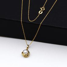 Real Gold Pearl Round Necklace 0458 CWP 1757