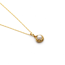 Real Gold Pearl Round Necklace 0458 CWP 1757