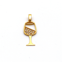 Real Gold Champagne Glass Pendant 0041 P 1764