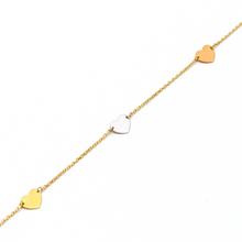 Real Gold 3 Color Heart Bracelet 4066 - 18K Gold Jewelry