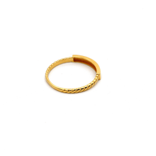 Real Gold Plain Twisted Plate Ring 0125 (Size 5) R1768