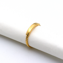 Real Gold Plain Twisted Plate Ring 0125 (Size 10) R2181