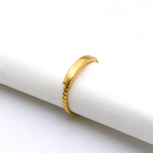 Real Gold Plain Twisted Plate Ring 0125 (Size 5) R1768