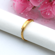 Real Gold Plain Twisted Plate Ring 0125 (Size 6) R1767