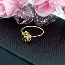 Real Gold Flower Ring 0341 (Size 4) R1769