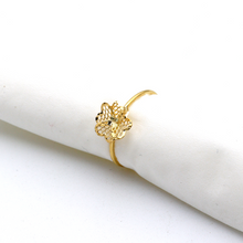 Real Gold Flower Ring 0341 (Size 3.5) R1770