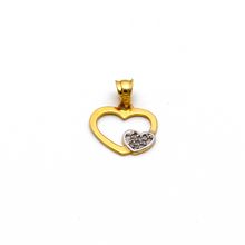 Real Gold 2 Color Heart Pendant 2865 - 18K Gold Jewelry