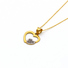 Real Gold 2 Color Heart Necklace 2865 - 18K Gold Jewelry