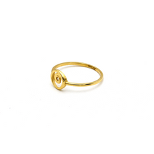 Real Gold Round Stone Ring (SIZE 7) R1630 - 18K Gold Jewelry