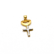Real Gold 3D Love Cross Pendant 2570 - 18K Gold Jewelry