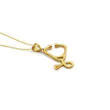 Real Gold Stethoscope Necklace 3289 - 18K Gold Jewelry