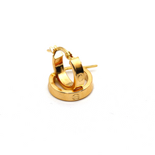 مجموعة أقراط مشبك صغيرة ودائرية من الذهب الحقيقي بتصميم بسيط GZCR 5853/10 E1744 