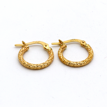 Real Gold Sparkling Round Hoop Earring Set - Style 5530, Design E1748