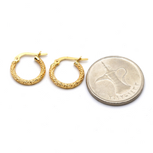 Real Gold Glittering Round Hoop Earring Set 5530 E1748