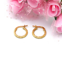 Real Gold Sparkling Round Hoop Earring Set - Style 5530, Design E1748