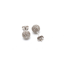 Real Gold Round Net Stud White Gold Earring Set 0212 E1623 - 18K Gold Jewelry