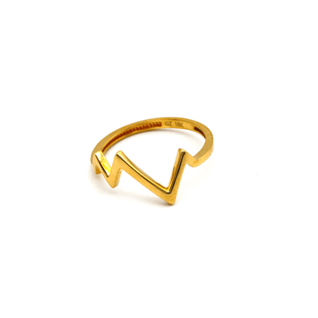 Real Gold Wave Ring 0086 (Size 8) R1798