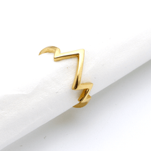 Real Gold Wave Ring 0086 (Size 5) R1795